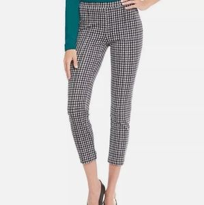 MICHAEL Michael Kors Black/White Houndstooth Stretch Ponte Crop Pants